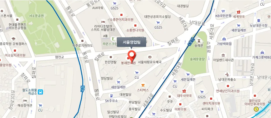서울영업팀 위치 지도